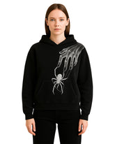 Unisex Gothic Spider Hoodie – Black Web Streetwear Sweatshirt